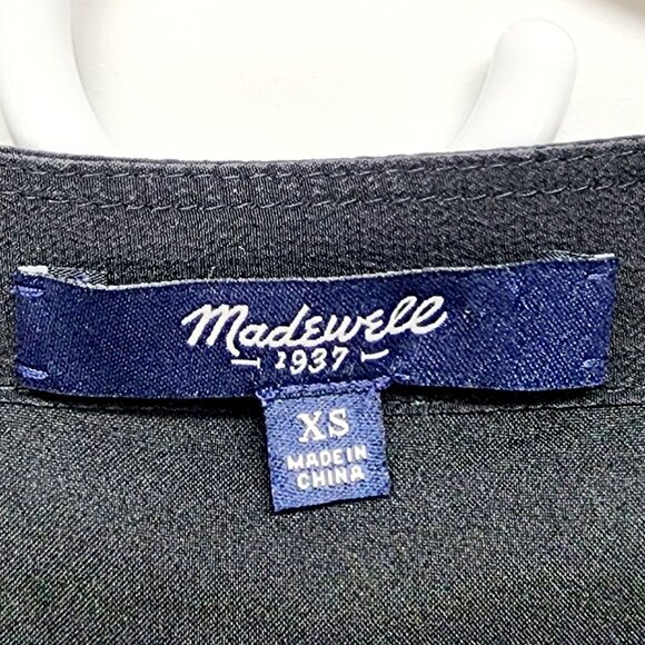 Madewell 1937 Black Silk Sleeveless Button-Front Dress XS - Picture 5 of 10